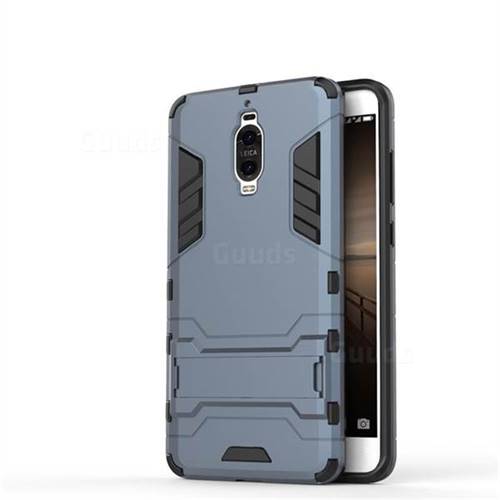 Armor Premium Tactical Grip Kickstand Shockproof Dual Layer Rugged Hard Cover for Huawei Mate 9 Pro 5.5 inch - Navy
