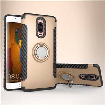Armor Anti Drop Carbon PC + Silicon Invisible Ring Holder Phone Case for Huawei Mate 9 Pro 5.5 inch - Champagne