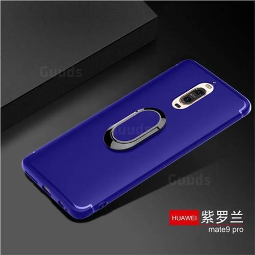 Anti-fall Invisible 360 Rotating Ring Grip Holder Kickstand Phone Cover for Huawei Mate 9 Pro 5.5 inch - Blue