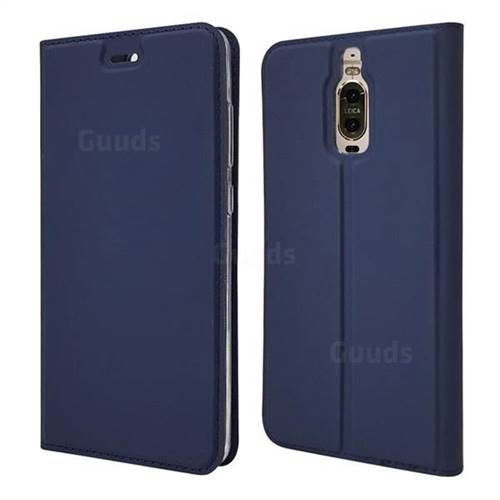 Ultra Slim Card Magnetic Automatic Suction Leather Wallet Case for Huawei Mate 9 Pro 5.5 inch - Royal Blue
