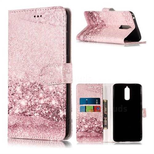 Glittering Rose Gold PU Leather Wallet Case for Huawei Mate 9 Pro 5.5 inch