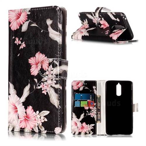 Azalea Flower PU Leather Wallet Case for Huawei Mate 9 Pro 5.5 inch