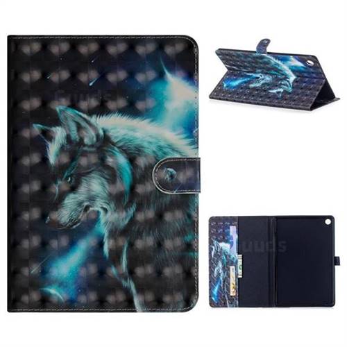 Snow Wolf 3D Painted Leather Tablet Wallet Case for Huawei MediaPad M5 10 / M5 10 inch (Pro)