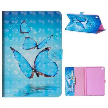 Blue Sea Butterflies 3D Painted Leather Tablet Wallet Case for Huawei MediaPad M5 10 / M5 10 inch (Pro)