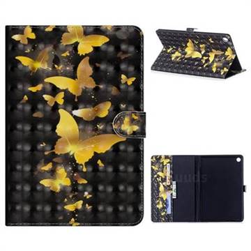 Golden Butterfly 3D Painted Leather Tablet Wallet Case for Huawei MediaPad M5 10 / M5 10 inch (Pro)