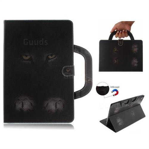 Mysterious Cat Handbag Tablet Leather Wallet Flip Cover for Huawei MediaPad M5 10 / M5 10 inch (Pro)