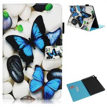 Blue Butterflies Folio Stand Leather Wallet Case for Huawei MediaPad M5 10 / M5 10 inch (Pro)