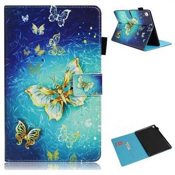 Gold Butterfly Folio Stand Leather Wallet Case for Huawei MediaPad M5 10 / M5 10 inch (Pro)