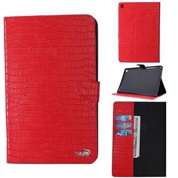 Retro Crocodile Tablet Leather Wallet Flip Cover for Huawei MediaPad M5 10 / M5 10 inch (Pro) - Red