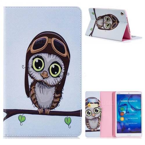 Owl Pilots Folio Stand Leather Wallet Case for Huawei MediaPad M5 8 inch