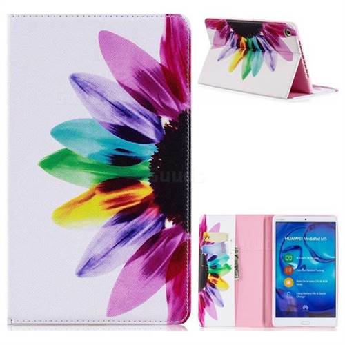 Seven-color Flowers Folio Stand Leather Wallet Case for Huawei MediaPad M5 8 inch