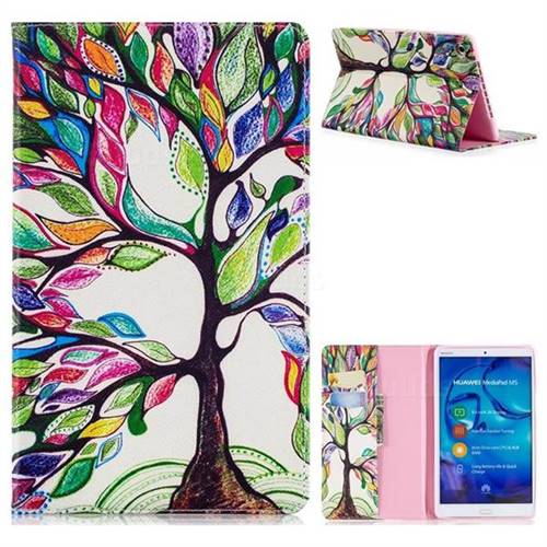 The Tree of Life Folio Stand Leather Wallet Case for Huawei MediaPad M5 8 inch
