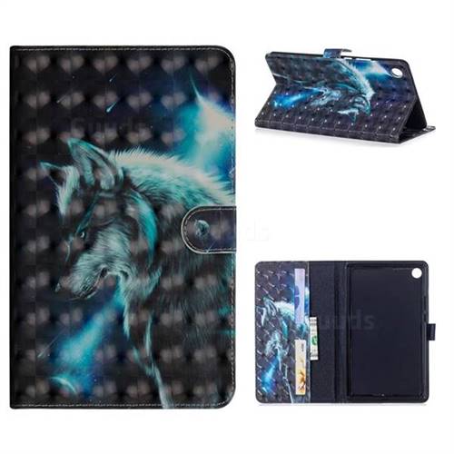 Snow Wolf 3D Painted Leather Tablet Wallet Case for Huawei MediaPad M5 8 inch