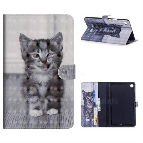Smiling Cat 3D Painted Leather Tablet Wallet Case for Huawei MediaPad M5 8 inch