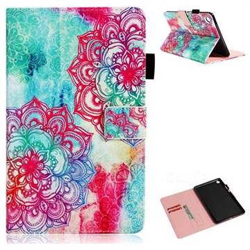 Fire Red Flower Folio Stand Leather Wallet Case for Huawei MediaPad M5 8 inch