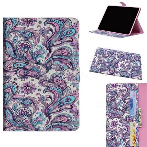 Swirl Flower 3D Painted Leather Tablet Wallet Case for Huawei MediaPad M5 Lite(10.1 inch)