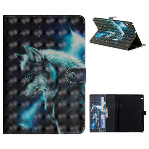 Snow Wolf 3D Painted Leather Tablet Wallet Case for Huawei MediaPad T3 10
