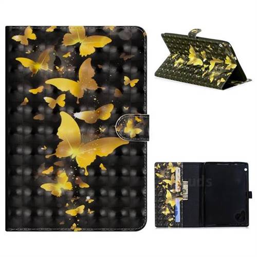 Golden Butterfly 3D Painted Leather Tablet Wallet Case for Huawei MediaPad T3 10