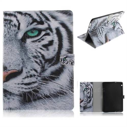 White Tiger Painting Tablet Leather Wallet Flip Cover for Huawei MediaPad T3 10