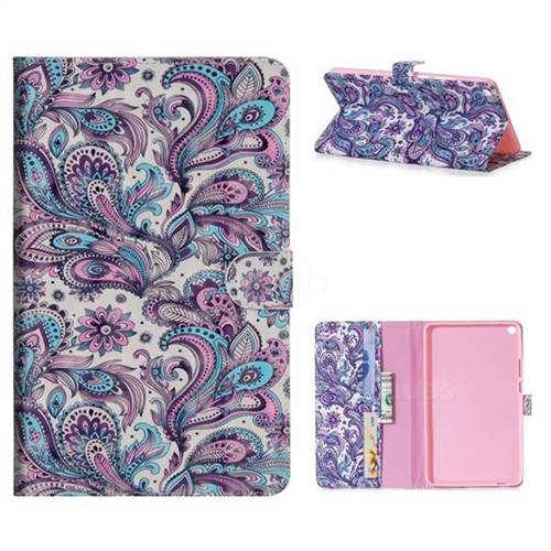 Swirl Flower 3D Painted Leather Tablet Wallet Case for Huawei MediaPad T3 8.0