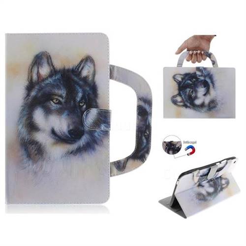 Snow Wolf Handbag Tablet Leather Wallet Flip Cover for Huawei MediaPad T3 8.0