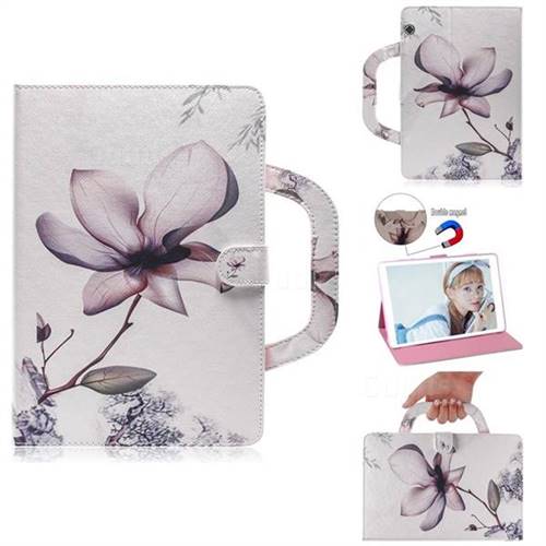 Magnolia Flower Handbag Tablet Leather Wallet Flip Cover for Huawei MediaPad T5 (10.1 inch)