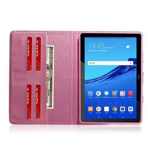 PU Leather Tablet Case Cover with Card Holder for Huawei MediaPad T5 10.1 -  Red Wholesale