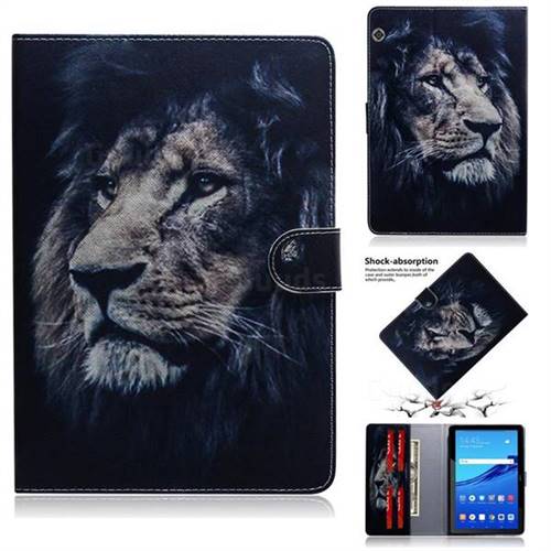 Lion Face Painting Tablet Leather Wallet Flip Cover for Huawei MediaPad T5 (10.1  inch) - Huawei MediaPad T5 (10.1 inch) Cases - Guuds