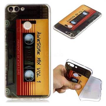 Retro Cassette Tape Super Clear Soft TPU Back Cover for Huawei P Smart(Enjoy 7S)