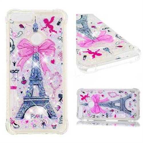 Mirror and Tower Dynamic Liquid Glitter Sand Quicksand Star TPU Case for Huawei P Smart(Enjoy 7S)