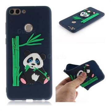 Panda Eating Bamboo Soft 3D Silicone Case for Huawei P Smart(Enjoy 7S) - Dark Blue
