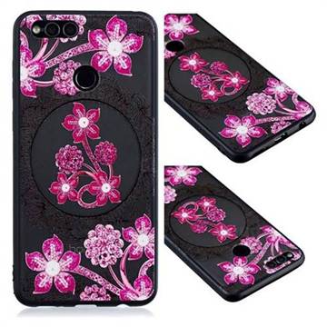 Daffodil Lace Diamond Flower Soft TPU Back Cover for Huawei P Smart(Enjoy 7S)