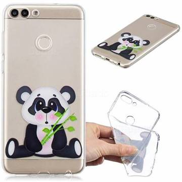 Bamboo Panda Clear Varnish Soft Phone Back Cover for Huawei P Smart(Enjoy 7S)