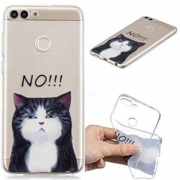 Cat Say No Clear Varnish Soft Phone Back Cover for Huawei P Smart(Enjoy 7S)