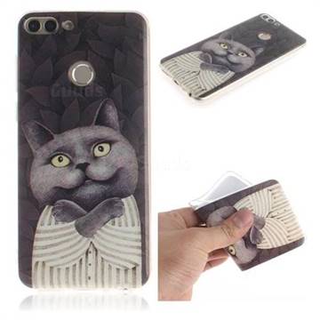 Cat Embrace IMD Soft TPU Cell Phone Back Cover for Huawei P Smart(Enjoy 7S)