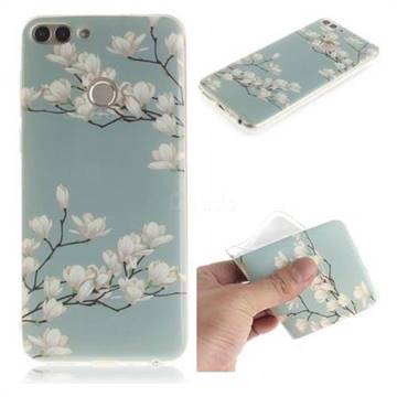 Magnolia Flower IMD Soft TPU Cell Phone Back Cover for Huawei P Smart(Enjoy 7S)