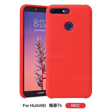 Howmak Slim Liquid Silicone Rubber Shockproof Phone Case Cover for Huawei P Smart(Enjoy 7S) - Red