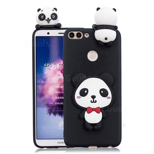 Red Bow Panda Soft 3D Climbing Doll Soft Case for Huawei P Smart(Enjoy 7S)