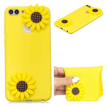 Yellow Sunflower Soft 3D Silicone Case for Huawei P Smart(Enjoy 7S)