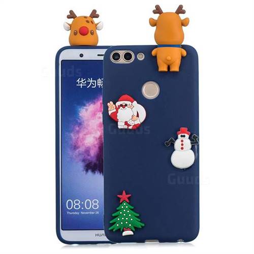 Navy Elk Christmas Xmax Soft 3D Silicone Case for Huawei P Smart(Enjoy 7S)