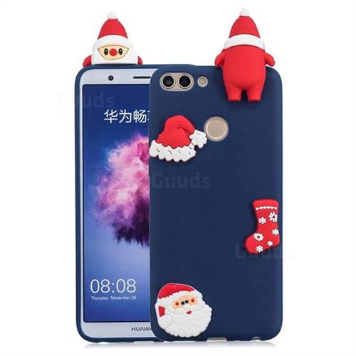 Navy Santa Claus Christmas Xmax Soft 3D Silicone Case for Huawei P Smart(Enjoy 7S)