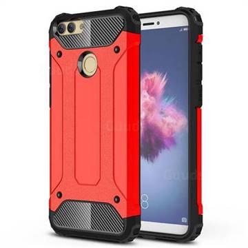 King Kong Armor Premium Shockproof Dual Layer Rugged Hard Cover for Huawei P Smart(Enjoy 7S) - Big Red