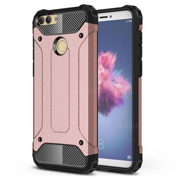 King Kong Armor Premium Shockproof Dual Layer Rugged Hard Cover for Huawei P Smart(Enjoy 7S) - Rose Gold