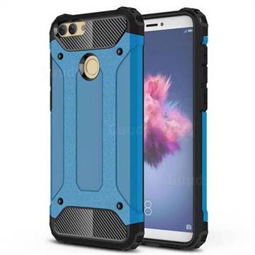 King Kong Armor Premium Shockproof Dual Layer Rugged Hard Cover for Huawei P Smart(Enjoy 7S) - Sky Blue