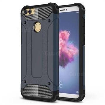 King Kong Armor Premium Shockproof Dual Layer Rugged Hard Cover for Huawei P Smart(Enjoy 7S) - Navy
