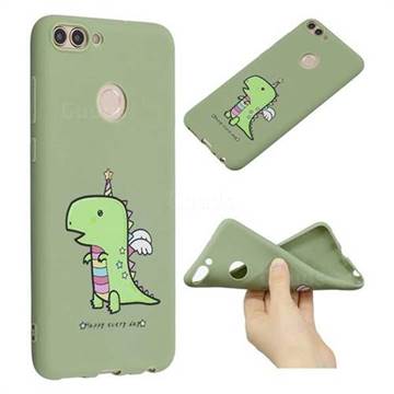 Cute Crocodile Anti-fall Frosted Relief Soft TPU Back Cover for Huawei P Smart(Enjoy 7S)