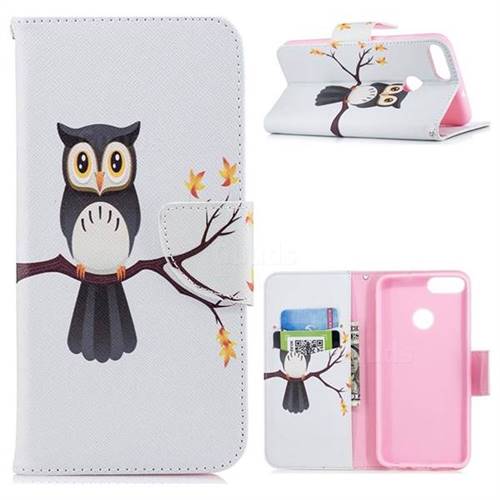 Owl on Tree Leather Wallet Case for Huawei P Smart(Enjoy 7S)