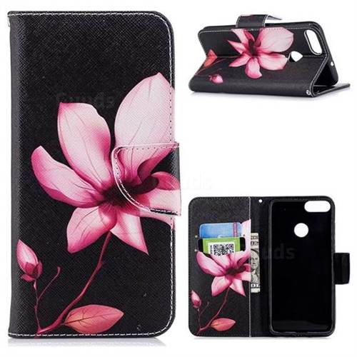 Lotus Flower Leather Wallet Case for Huawei P Smart(Enjoy 7S)