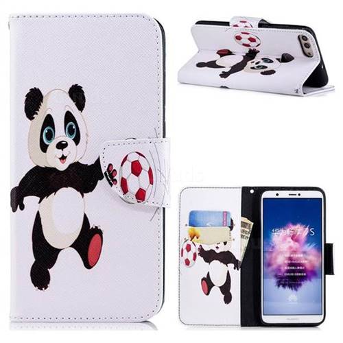 Football Panda Leather Wallet Case for Huawei P Smart(Enjoy 7S)