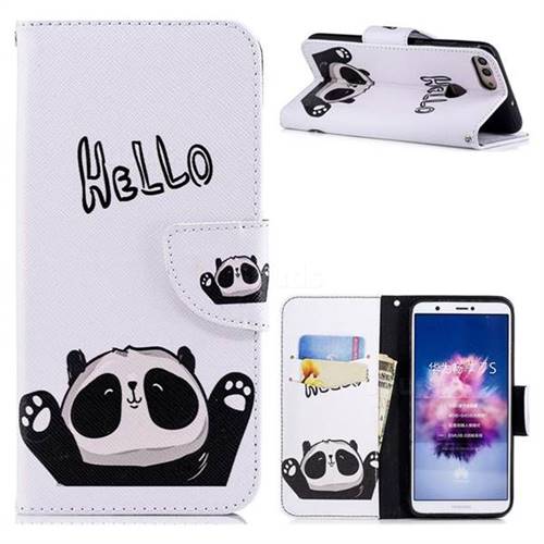 Hello Panda Leather Wallet Case for Huawei P Smart(Enjoy 7S)